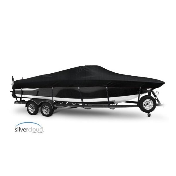 Eevelle Boat Cover FISH & SKI Walk Thru Windshield Inboard Fits 21ft 6in L up to 96in W Black SCVNWT2196-BLK - main
